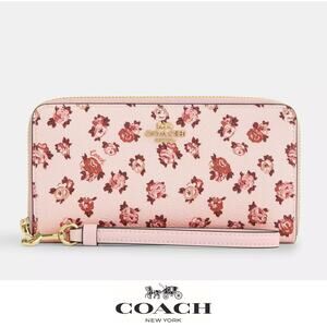 🌸 Coach Long Zip Around Wallet With Rosette Print